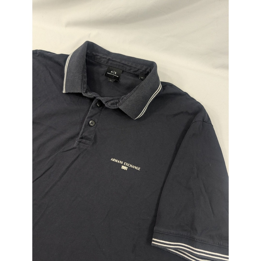 A|X Armani Exchange Polo Shirt Blue Short Sleeve Casual Men's XL